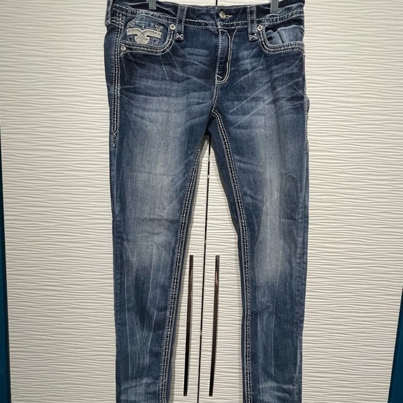ROCK REVIVAL EASY ANKLE SKINNY ABREE JEANS SIZE 29 - Picture 3 of 6
